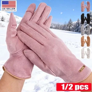 Guanti donna donna caldi spessi morbidi cashmere touch screen invernali in pile - Foto 1 di 20