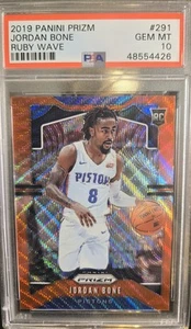 Jordan Bone - 2019-20 Panini Prizm Rookie Ruby Wave #291 PSA 10 Detroit Pistons - Bild 1 von 2