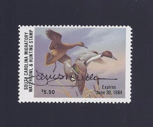 SOUTH CAROLINA    SC3   WATERFOWL DUCK STAMP  1983   MNH  PRISTINE ARTIST SIGNED - Picture 1 of 1