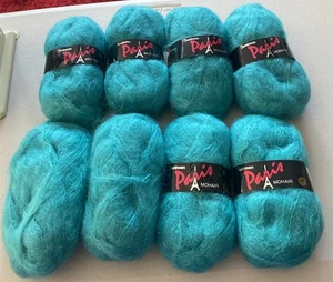 Sunbeam Paris 81%Mohair 11%Wool 8x50g Jade Green not Turquoise Knitting Wool - Picture 1 of 6