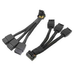 PCIe5.0 Extension Cable 16Pin Right Angled Connector 16Pin Male to 3X8Pin Female - Photo 1/9