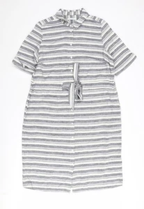 Marks and Spencer Women's Grey Striped Shirt Dress Size 14 - Picture 1 of 12