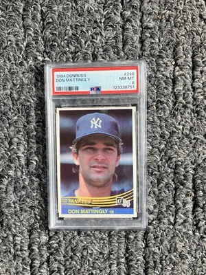 1984 Donruss Don Mattingly Rookie #248 Graded PSA 8 Yankees - Image 1 of 2