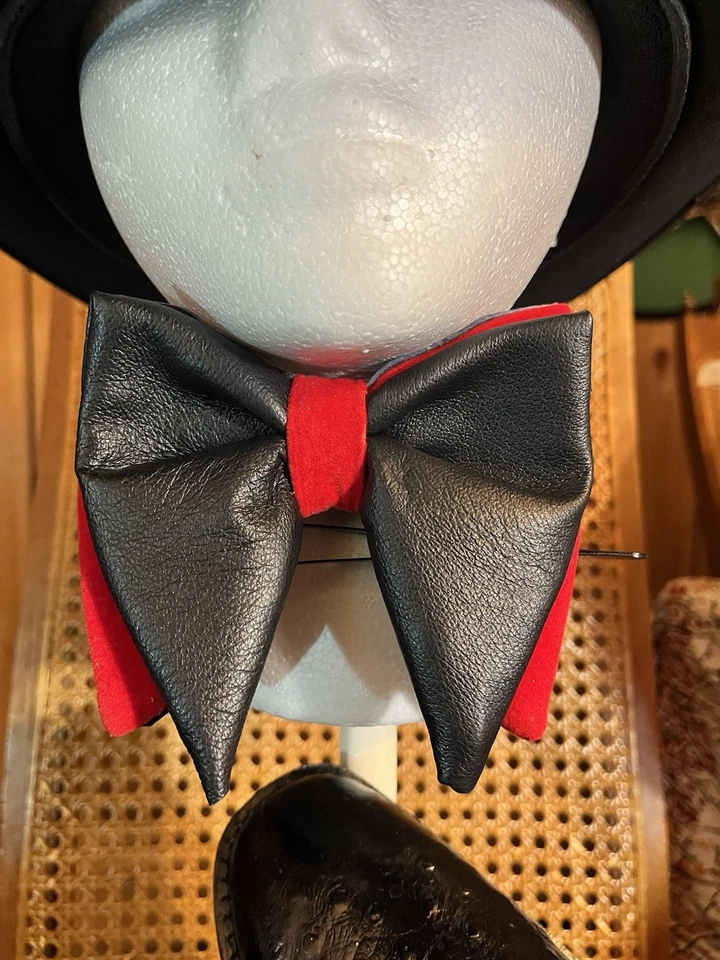 Pajarita de cuero Jumbo hecha a mano XL ajustable para hombre boda fiesta graduación nueva Foto 1 de 4
