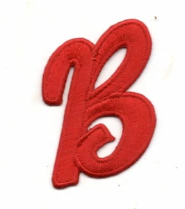SCRIPT LETTERS - Red Script 2" Letter "B" - Iron On Embroidered Applique - Picture 1 of 1