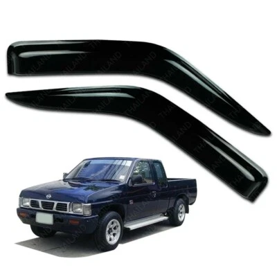 Deflector de viento protector contra la intemperie negro para camioneta Nissan Big M D21 1995-1997 2 puertas Foto 1 de 4