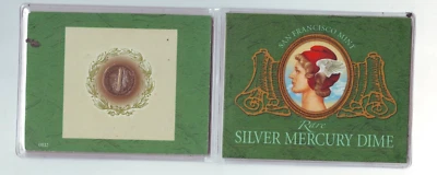 RARE 1942 S SILVER U.S. MERCURY DIME SAN FRANCISCO MINT AUTHENTICATED MINT CASE - Image 1 of 3