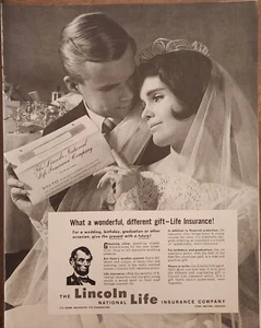 El Lincoln National Life Insurance 1963 anuncio de colección 14 x 10 regalo diferente - Imagen 1 de 1