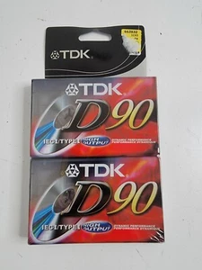 TDK D90 Blank Audio Cassette Tapes 2-Pack Old Stock Sealed - Picture 1 of 5