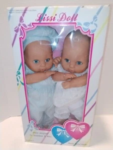 Vintage NIB 1990s Lissi Baby Dolls Two Hearts Collection Twins Boy & Girl - Picture 1 of 14