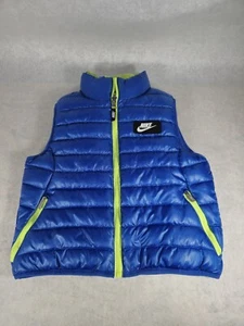Youth Kids Nike Puffer Vest Reversible Jacket Blue Green Unisex Size 5 NICE! - Picture 1 of 5