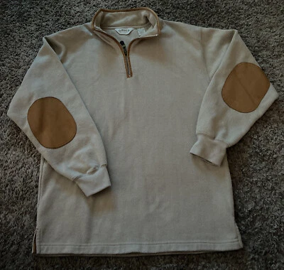 ORVIS Cardigan Sweater With Elbow Patch Heavy Men’s Size M Cotton - Image 1 of 4