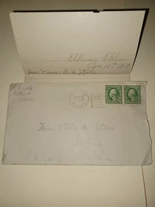 1917 Oklahoma cover with (2) green one cent Washington stamps and correspondence - Picture 1 of 5