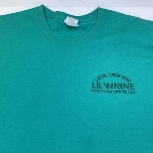LIL WAYNE AMERICA'S MOST WANTED TOUR LOCAL CREW 2013 TEE T SHIRT Mens XL Green  - Picture 1 of 4