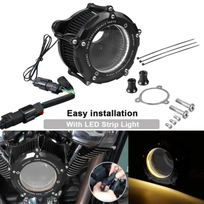 Filtro de aire filtro de admisión filtro con LED para Harley M8 Street Glide FLHX 2017-2023 Foto 1 de 4