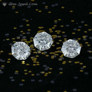 Beautiful 5 MM 0.50 Carat Octagon Shape Cut Full White Loose Moissanite For Ring - Picture 1 of 8