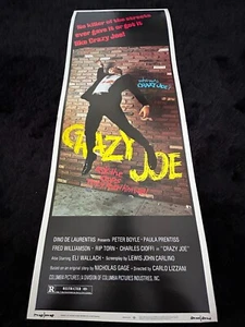 CRAZY JOE Original 1974 ROLLED 14 x 36 Insert Poster- Peter Boyle Paula Prentiss - Picture 1 of 3