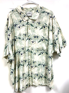 Knightsbridge Mens White Short Sleeve Hawaiian Silk Shirt - Size 3XL