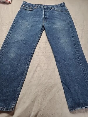 Jeans de mezclilla vintage años 90 Levi's 501 para hombre 38x30 (36x28) botón mosca hechos en EE. UU. Foto 1 de 4