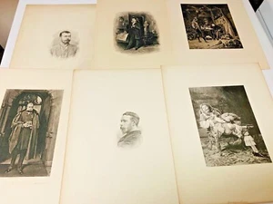 10 Antique  Book Plate Prints of Famous Men             - Picture 1 of 8