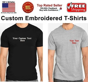 Camisa Bordada Personalizada, Camisetas Bordadas Personalizadas Camiseta Unisex - Imagen 1 de 12