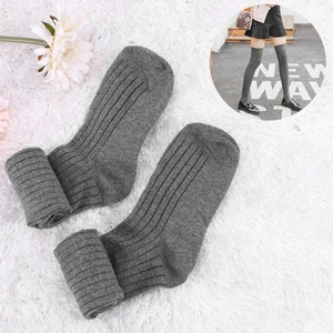 1 Paar Damen Baumwolle Strick Stiefelsocken Kniehoch Gestreift Socken Freie Größe Strümpfe - Bild 1 von 11