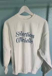 Clare V. Neu mit Etikett Selection Officielle Medium oysterweiß weich Oversize Sweatshirt - Bild 1 von 8