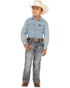 Wrangler Little Boys' Greeley Relaxed Bootcut Jeans - 10JRT20GL - Picture 1 of 18