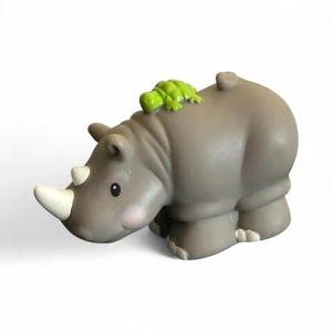 Fisher Price Little People fattoria zoo figura animale 2002 rinoceronte rinoceronte tartaruga - Foto 1 di 4