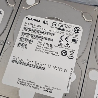 TOSHIBA 1.2TB 10k 12Gb/s 2.5” SAS Hard Drive AL14SEB120N（Never Powered On ） - Image 1 of 4