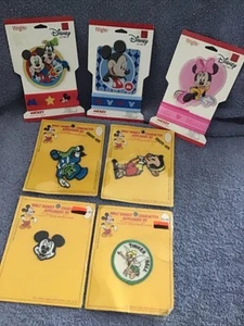 Vintage Disney Patch Set Mickey Minnie Pinocchio Gepetto Tinker Bell Bügelbild Handarbeit - Bild 1 von 14