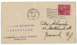2 '29 FDCs Ohio River Canalization Celebration 1st Sommer Cachets (partial) - Picture 1 of 2