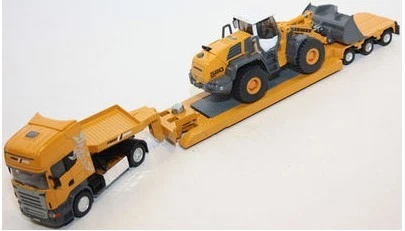 Construcción fundida a presión Siku 3933 1:50 amarillo Scania R620 con cargador de cuatro ruedas Foto 1 de 1