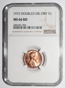1972 Lincoln Cent Double Die Obverse NGC MS 66 RD FS101 - Picture 1 of 3