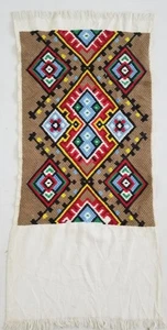 Vintage traditionelle bunte Tribal geometrische bestickte Platte 85x42cm - Bild 1 von 12