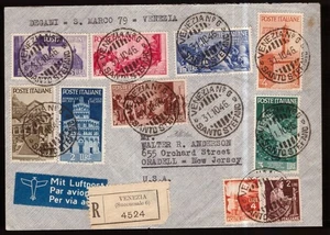 Italia, serie Avvento della Repubblica su raccomandata fdc per gli USA    -HB86 - Imagen 1 de 3