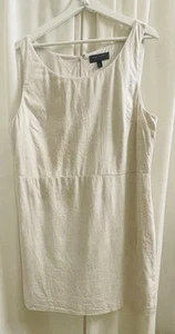 Banana Republic Linen Shift Dress Ivory Colored Size 16 - Picture 1 of 4