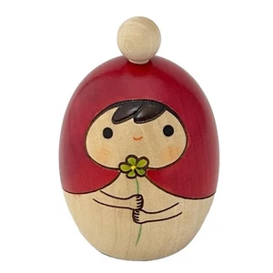 Usaburo Kokeshi Made in Japan Slightly Shichimi Container Red 24-178 - Picture 1 of 9