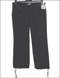 Nuevos pantalones para mujer Oakley Squeeze negros lino UK8 W27"" L31"" negros metálicos - Imagen 1 de 4