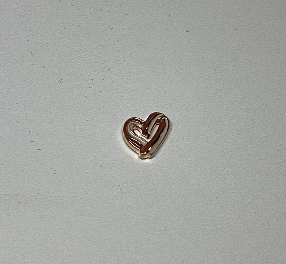 Origami Owl Retired Rose Gold Bacon Heart Charm New - Image 1 of 1