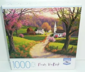 April Morning Art Print Jigsaw Puzzle 1000 Pieces Long Road Country Town Dog - Picture 1 of 3