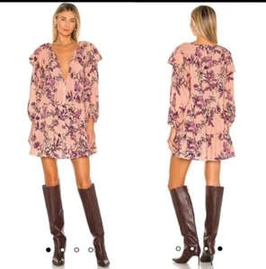Free People Damen Peach Combo Langarm Sunbaked Swing Kleid Gr. XS - Bild 1 von 14