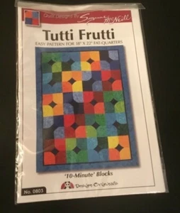 NUOVO TUTTI FRUTTI Easy Pattern per quarti grassi 18" X 22" - blocchi 10 minuti NUOVO - Foto 1 di 2