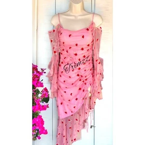 Size Small ………Stunning Pink Floral Mesh Ruffled Dress. New……Sugar Thrillz - Picture 1 of 8