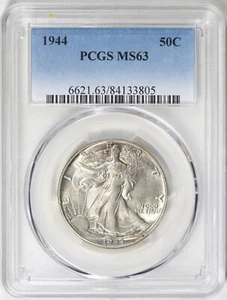 1944 P Walking Liberty Silver Half Dollar PCGS MS-63 - Picture 1 of 7