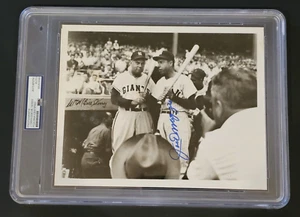 JOE DIMAGGIO & BILL TERRY Signed 8x10 Photo-HALL OF FAME-GIANTS-YANKEES-PSA - Picture 1 of 6