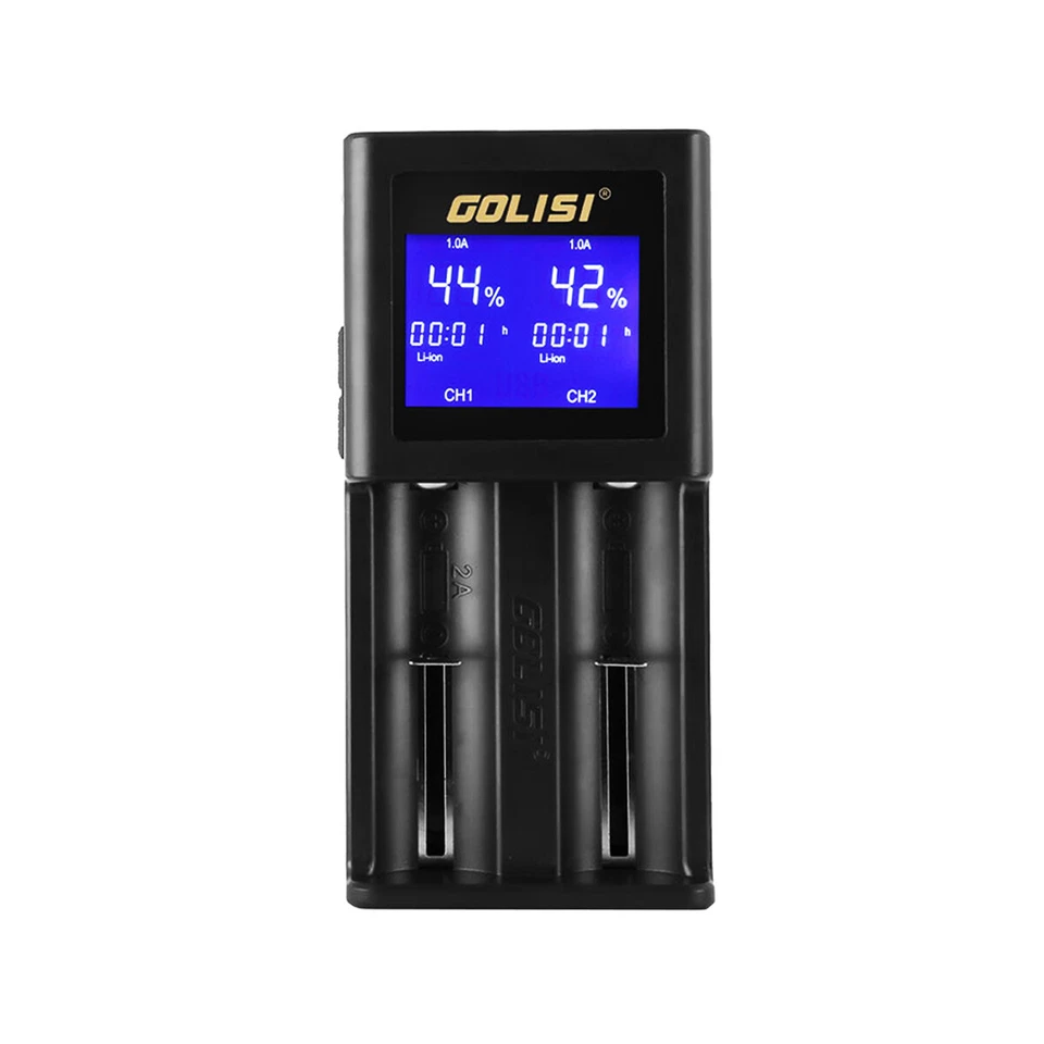 Golisi S2 2-Slot Charger Ladegerät für Akkuzellen Lader Akkus E-Zigaretten - Bild 1 von 1