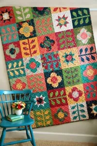 Quilt Kit - Mod Blossoms - 55.5" X 77.5" Market Street Throw Quilt - Top & Bind - Picture 1 of 10