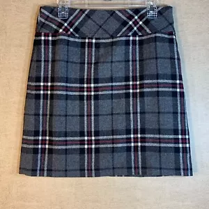 GONNA EDDIE BAUER Donna 6T Miscela Lana Grigio Nero Corto a Quadri Mini Vintage Y2K - Foto 1 di 10