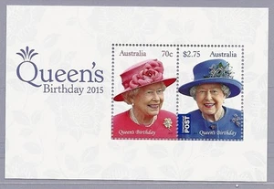 2015 Australia - Queen Elizabeth II Birthday Mini Sheet MUH - Bild 1 von 2